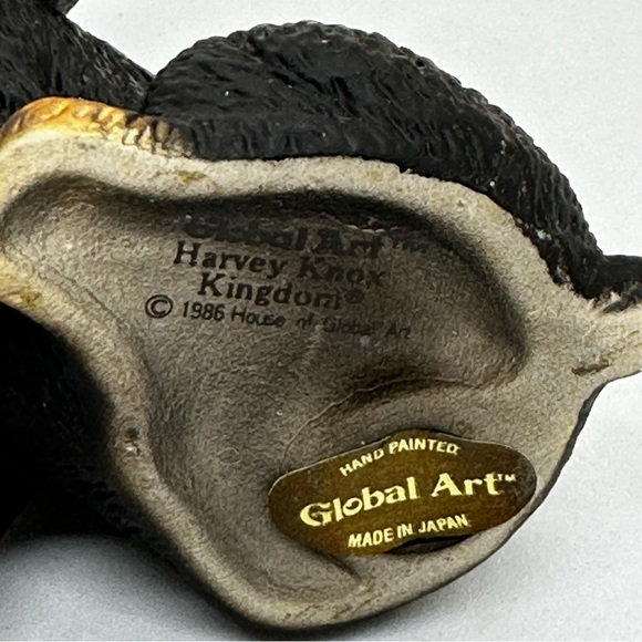 Vintage 1986 Global Art Harvey Knox Kingdom Rottweiler Puppy Signed Porcelain - Picture 8 of 12